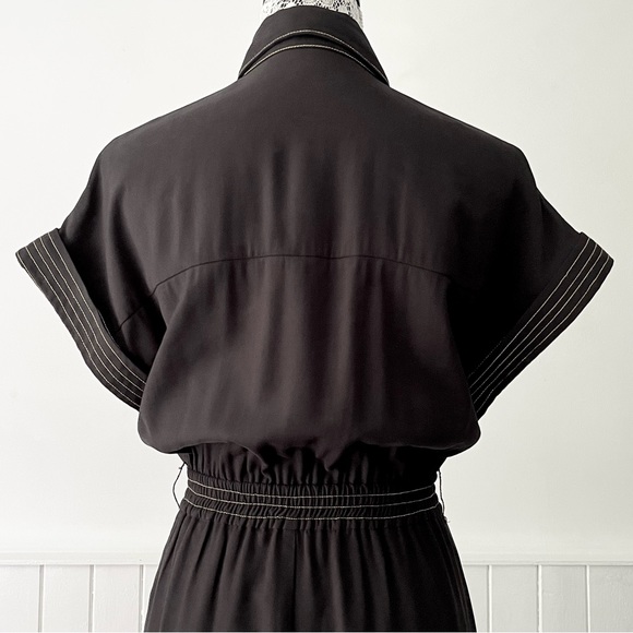 Rock & Republic Button Down Short Sleeve Jumpsuit with TopStitching Size M - Picture 8 of 14